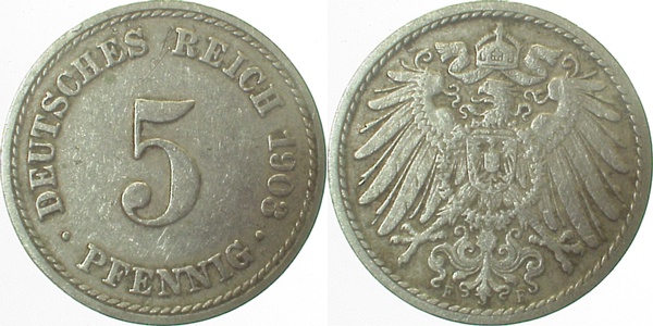 012n03F~3.0 5 Pfennig  1903F ss J 012  