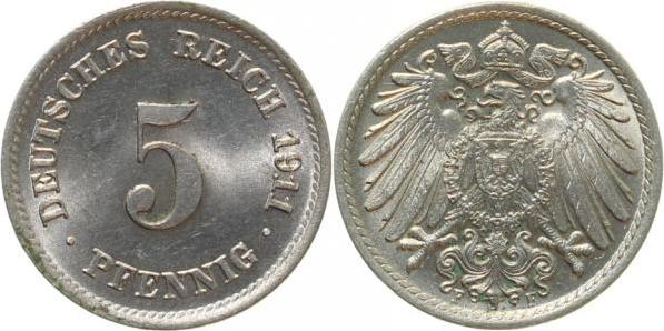 012n11F~1.2 5 Pfennig  1911F f.stgl J 012  