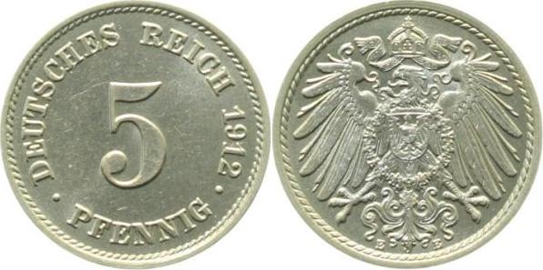 012n12E~1.2 5 Pfennig  1912E f.stgl!! J 012  