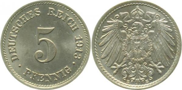 012n13E~1.2 5 Pfennig  1913E prfr !! J 012  