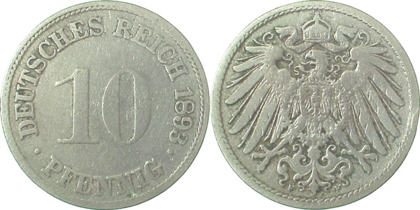 01393F~3.2 10 Pfennig  1893F ss- J 013  