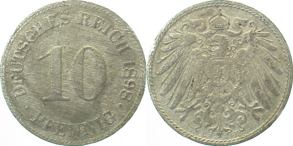 01398E~3.5b 10 Pfennig  1898E s/ss Korr. J 013  