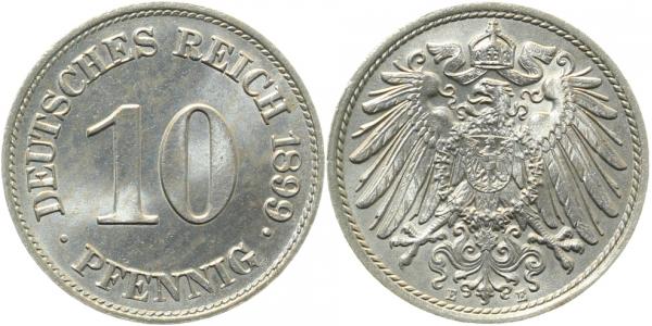 01399E~1.1 10 Pfennig  1899E prfr/stgl leichte Patina J 013  