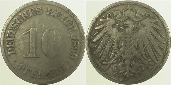 01399G~3.5 10 Pfennig  1899G s/ss J 013  