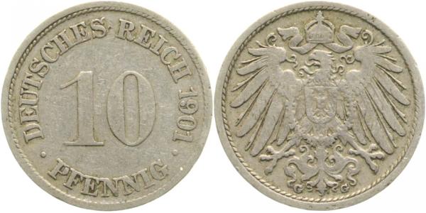 013n01G~3.0 10 Pfennig  1901G ss J 013  