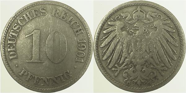 013n01G~3.5 10 Pfennig  1901G s/ss J 013  