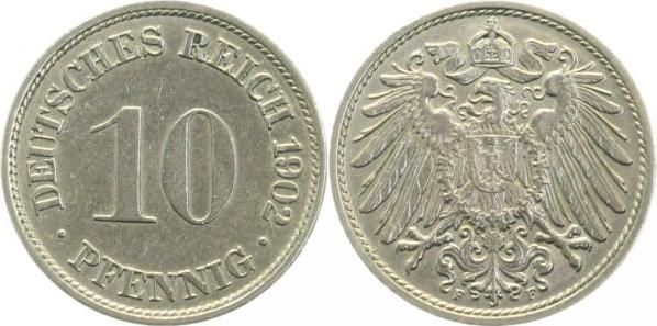 013n02F~2.2 10 Pfennig  1902F f.vz J 013  