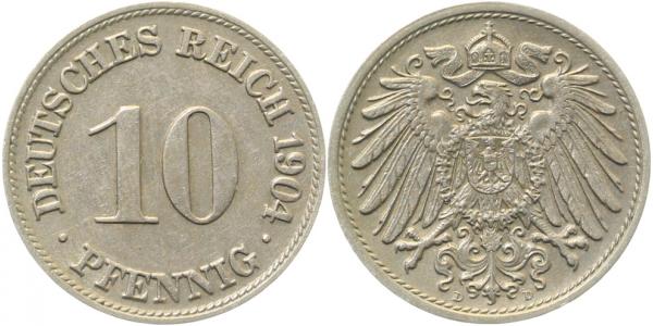 013n04D~2.0 10 Pfennig  1904D vz J 013  