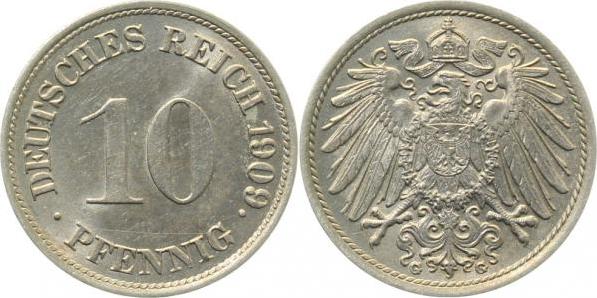 013n09G~1.5 10 Pfennig  1909G f.prfr!! J 013  