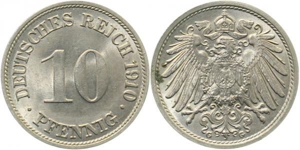 013n10G~1.2 10 Pfennig  1910G f. stgl !! J 013  
