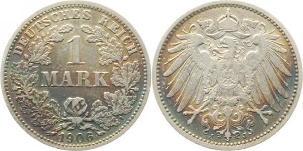 017n06J~3.5-PAT 1 Mark  1906J s/ss schöne Patina !!! J 017  