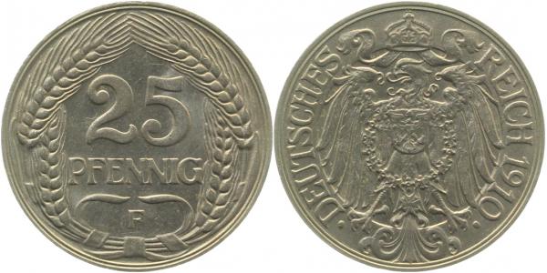 01810F~1.5 25 Pfennig  1910F vz/stgl!! J 018  