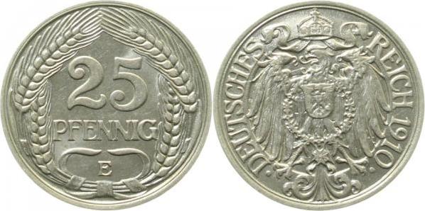 01810E~1.1 25 Pfennig  1910E prfr/stgl !! J 018  