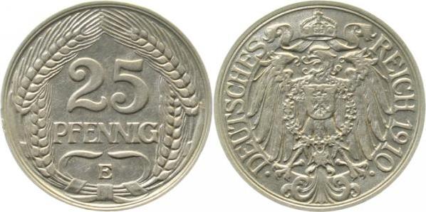 01810E~1.2 25 Pfennig  1910E prfr. J 018  