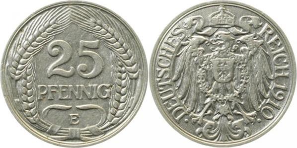01810E~1.8 25 Pfennig  1910E vz+ J 018  