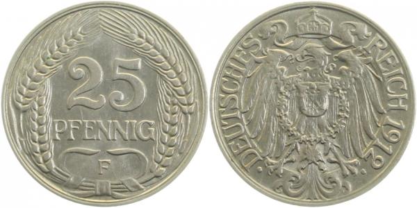 01812F~1.5 25 Pfennig  1912F f.prfr J 018  