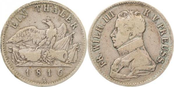 0351816A~  Brandenburg-Preussen 1816A Wiolhelm III f.ss J 035  