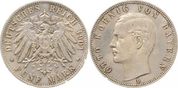 04601D~1.5b-IN 5 Mark   Otto 1901D vz/stgl mehrere kl. RF J 046  