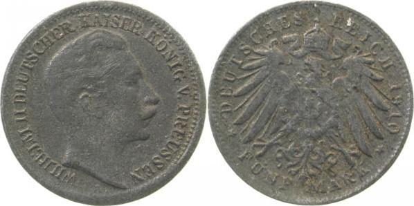 10400-~ 5 Mark  Wilhelm II Zink Spielgeld J 104  