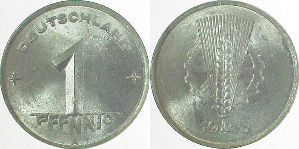 150148A~1.0 1 Pfennig  DDR 1948A stgl./matt J1501  