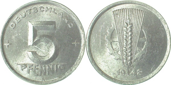 150248A~1.5 5 Pfennig  DDR 1948A vz/stgl. J1502  