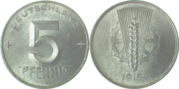 150250A~1.1 5 Pfennig  DDR 1950A bfr/st J1502  