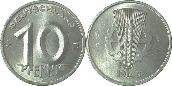 150349A~1.1 10 Pfennig  DDR 1949A bfr/stgl./matt J1503  