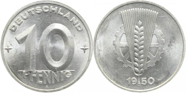 150350A~1.0 10 Pfennig  DDR 1950A stgl./matt J1503  