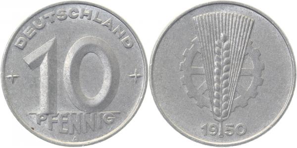 150350A~1.5 10 Pfennig  DDR 1950A vz/stgl. J1503  
