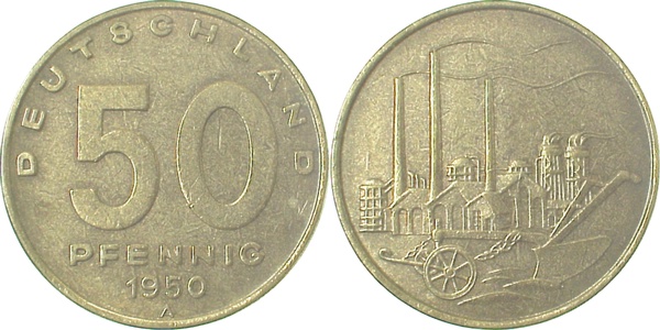 150450A~2.0 50 Pfennig  DDR 1950A vz J1504  