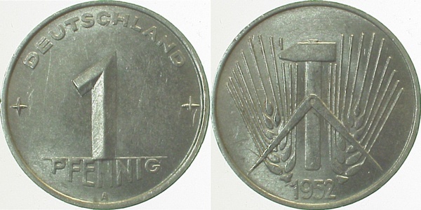150552A~1.5 1 Pfennig  DDR 1952A vz/st J1505  