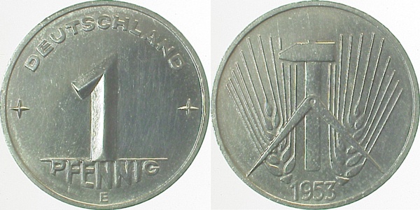 150553E~1.5a 1 Pfennig  DDR 1953E f.bfr. Erstabschlag (EA)! ! J1505  