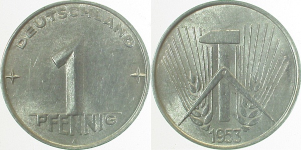 150553A~2.0 1 Pfennig  DDR 1953A vz J1505  
