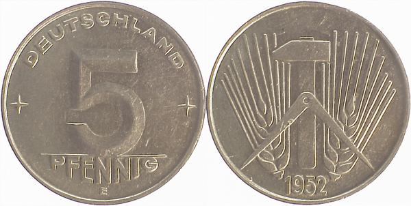 150652E~2.0 5 Pfennig  DDR 1952E vz J1506  