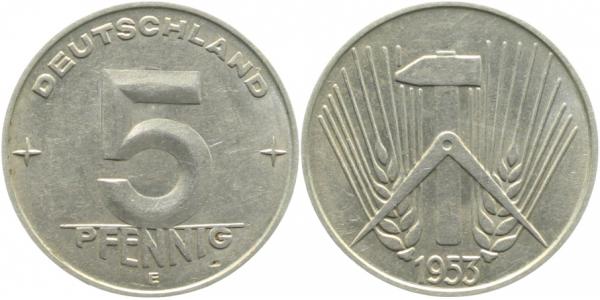 150653E~1.5 5 Pfennig  DDR 1953E vz/stgl. J1506  