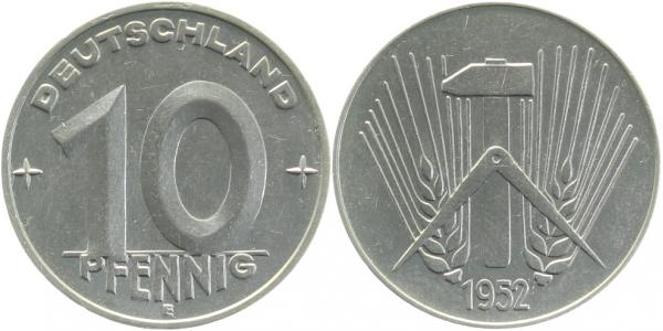 150752E~1.2a 10 Pfennig  DDR 1952E prfr.Erstabschlag (EA)! !! J1507  