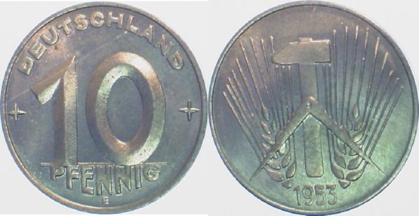 150753E~1.1a 10 Pfennig  DDR 53E prf/st.EA J1507  