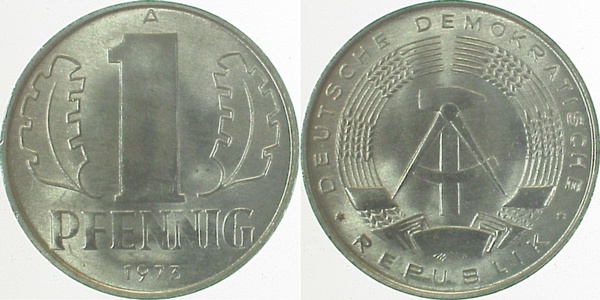 150873A~1.0 1 Pfennig  DDR 1973A stgl./matt J1508  