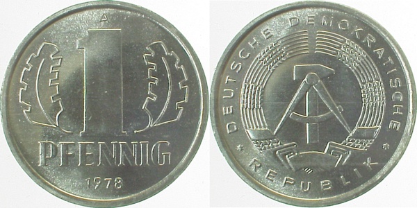 150878A~1.0a 1 Pfennig  DDR 1978A spgl. J1508  