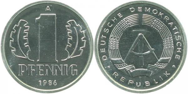 150886A~1.0a 1 Pfennig  DDR 1986A spgl. J1508  