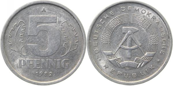 150982A~2.5 5 Pfennig  DDR 1982A ss/vz J1509  