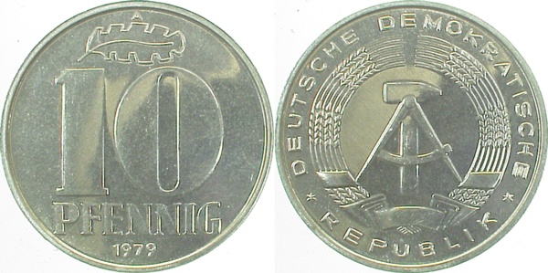 151079A~1.0a 10 Pfennig  DDR 1979A spgl. J1510  