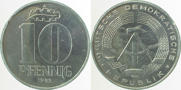 151083A~1.0a 10 Pfennig  DDR 1983A spgl. J1510  