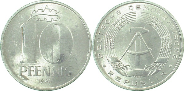 151083A~2.0 10 Pfennig  DDR 1983A vz J1510  