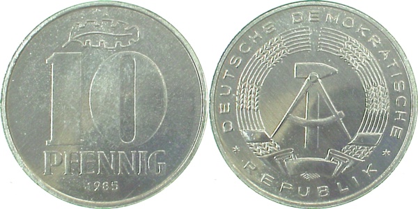 151085A~1.0a 10 Pfennig  DDR 1985A spgl. J1510  