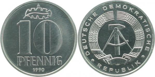 151090A~1.0a 10 Pfennig  DDR 1990A spgl. J1510  