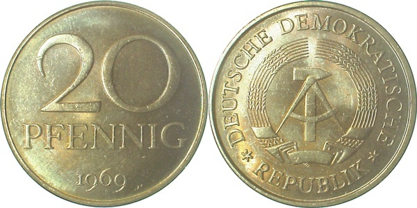 1511a69-~1.0 20Pfennig  DDR 1969- stgl./matt J1511a  