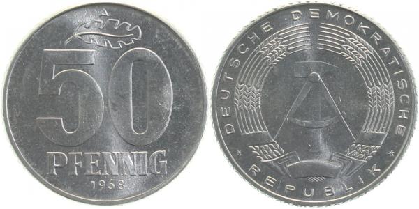 151268A~1.0a 50 Pfennig  DDR 1968A spgl/stgl !! J1512  