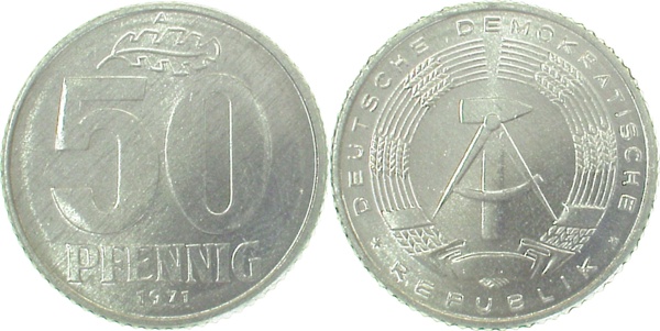 151271A~1.1 50 Pfennig  DDR 1971A bfr/stgl/matt J1512  