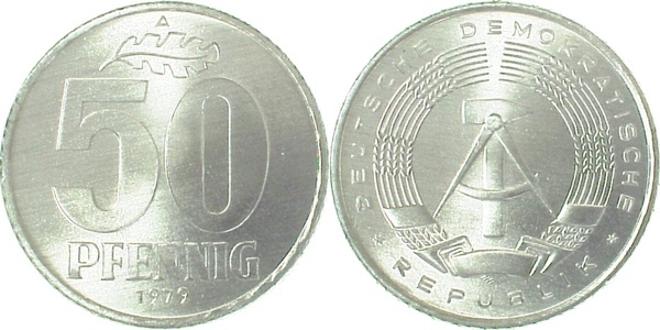 151279A~1.0 50 Pfennig  DDR 1979A stgl./matt J1512  